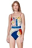 Gottex Damen Square Neck One Piece Badeanzug, Positano-Multi, 16