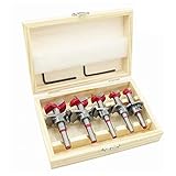 Flintronic Forstner Bit, (Ø15~35mm) Forstnerbohrer Holzbohrer mit Rundschaft, Dübelbohrer Holzbohrer mit Tiefenanschlag, Professional Forstner Bohrer, Topfbohrer Kunstbohrer für Holz, Holzbearbeitung