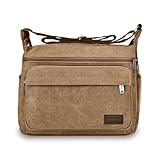 Aucuu Wasserdichte Umhängetasche Herren, Multi-Tasche Messenger Bag, Leinwand Schultertaschen, Canvas Crossbody Tasche, Arbeitstasche, Herrentasche für Schule Reisen Arbeits