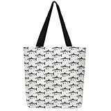 Loussiesd Erwachsene Fischen Leinwand Einkaufstasche Vintage Hecht Fisch Stoffbeutel Männer Frauen für Schularbeit Strand Reise Einkaufen Fischen und Jagen Stofftasche Unterwasser Tiere Tragetasche