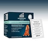 Vital-Friend Augenpflege-Tücher Hund, 100% Viskose, konservierungsmittelfrei, steril verpackte Tücher für die sanfte Reinigung von Hundeaugen, ideal für unterwegs, 20 Stück