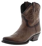Mayura Boots Damen Cowboy Stiefel 2374 Taupe Lederstiefelette Lederschuhe Braun 40 EU