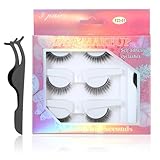 6 Stück Falsche Wimpern Set, Wimpern Selbstklebende,Künstliche Natürliche Wimpern,Volumen Wimpernverlängerung Kit mit Schwarzer Pinzette für Frauen Visagisten Beauty Shops Home Beauty Salons