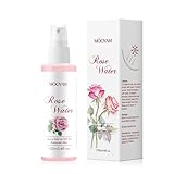 Rosenwasser Gesichtsspray, natürliches Damast-Rosenwasser & feuchtigkeitsspendender Gesichtsnebel, Anti-Aging Rose Toner Serum Wasser, das erfrischt, beruhigt und verjüngt, alle Hauttypen, 125 ml