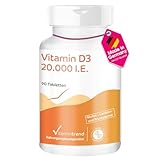 Vitamin D3 20000 I.E. - 90 Tabletten - nur 1 Tablette alle 20 Tage - hochdosiert - Cholecalciferol | Vitamintrend®
