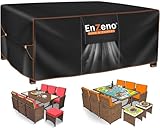 Enzeno Gartenmöbel Abdeckung Wasserdicht,180x120x74cm, Winterfest Abdeckplane Gartenmöbel,420D Oxford Gewebe Abdeckhaube Gartentisch Rechteckig,Schutzhülle Tisch für Gartentisch Sitzgruppe