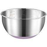 FAB4HOME Schüssel Edelstahl Groß Rührschüssel Küchenschüssel Salatschüssel Servierschüssel mit Silikonböden Rutschfester Schüsseln für die Küche Ø 28cm Spülmaschinenfest