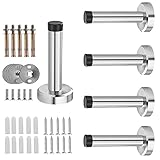 5 Stück Wandtürstopper Edelstahl Türanschlag Stopper Wandmontage Türstopper Hochleistungs-Edelstahl-Stoßdämpfer-Gummipuffer für die Wand 3.7inch