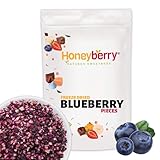 Gefriergetrocknete Heidelbeeren Stücke 250g - Blaubeeren Gefriergetrocknet - Gefriergetrocknete Früchte - Trockenfrüchte Gefriergetrocknet - Perfekt zum Backen, Kuchendekoration, Müsli & Desserts