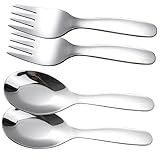 BESPORTBLE 4 Stück Teiliges Besteckset aus Edelstahl mit Löffel und Rostfrei Spülmaschinenfest Korrosionsbeständig für Restaurant Camping und Täglichen Gebrauch