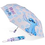 Disney Regenschirm Kinder, Leichter Taschenschirm Faltbar Automatik - Stitch Sachen (Lila Stitch)