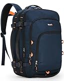 Tolaccea Reiserucksack, Handgepäck Flugzeug, TSA Freundlich Handgepäck Rucksack 35L-45L, Travel Backpack für 15,6 Zoll Laptop, Reise Rucksack für Weekender Trip (Dunkelblau)