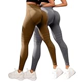 2 Stück Anti Cellulite Leggings Kompression，Anti Cellulite Kompressionsleggings High Waist Push Up Yoga Hose mit Bauchkontrolle Blickdicht Figurformende Booty Lifting Fitness Sporthose Bequem Lipödem