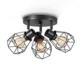 Lightess LED Deckenstrahler, 3 Flammig LED Schwenkbar Deckenleuchte Metall in Schwarz, Wand Spotleuchte, Led Strahler Deckenlampe Spots Wandstrahler f Küche, Wohnzimmer, Schlafzimmer, Warmweiß E27