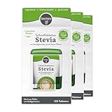 BORCHERS Stevia Süßstofftabletten, Tafelsüße 3x120 Tabletten, Stevia-Zucker-Mischung, kalorienarm, praktischer Spender, Süßungsmittel, Zuckeralternative