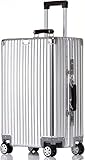 Reisekoffer Koffer aus Aluminium-Magnesium-Legierung, Boarding-Trolley, Passwort-Box, Aluminiumrahmen, Gepäck, einfacher tragbarer Reisekoffer Weichschalenkoffer+(Size:26in,Color:B)
