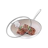 Genérico Pfannen und Töpfe – Antihaft-Pfannen aus Edelstahl mit Deckel, Kochtopf zum Anbraten von gegrilltem Fleisch, Omeletts und Desserts