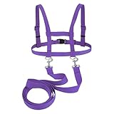 Pferdegeschirr für Kinder Pferdeleine zum Spielen für Kinder Zaumzeug Skifahren Rollenspiel Zubehör für Spielpferd Pferdeleinen Größenverstellbare (Lila, 1 Stück)