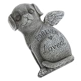 CLISPEED Haustier Grabstein Haustiere Gedenktafeln Für Den Außenbereich Grabsteine Haustier Sympathie Gartenstatuen Für Draußen Harz Grey
