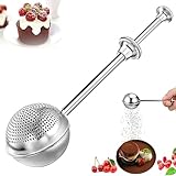 EHOTER Edelstahl Mehlsieb Puderzuckerstreuer Mehl und Puderzuckersieb Handsieb Kakaopulver Shaker Duster Mehlspender Shaker mit Federgriff Einhandsieb Küchensieb für Zuckermehl Gewürze (1)