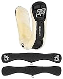 Equinate Kurzgurt Lakewood mit abnehmbaren synthetischem Lammfell 50cm - anatomischer Bauchgurt, Dressurgurt, Sattelgurt Schwarz