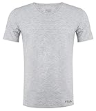 FILA Herren T-Shirt Kurzarm Rundhalsshirt Unterwäsche Undershirt R-Neck 1er Pack, Größe:M, Artikel:-400 Grey
