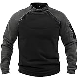 Fleecepullover Herren Militär Outdoor Fleecejacke Warme Tactical Combat Fleece Pullover Taktische Jacke Fleece Jacket Winterpullover Sport Jumper Tops Army Winddichte Pullover Grau M