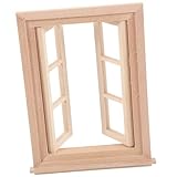 CIYODO Puppenhaus Fenster 1:12 Puppenhaus Minitür und Fenster 6 Scheiben Fensterrohling sofalandschaft Landscape Miniatur-Fensterrahmen Puppenhausspielzeug Holz hölzern Holzfenster Wal
