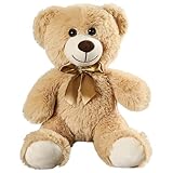 JcvPot Teddybär, Kleiner Teddybär Mit Herz, Kuschelbär Baby, Süßes Kuscheltier Für Kinder, Weiches Plüschtier 35 cm, Geburtstag, Valentinstag Und Weihnachten
