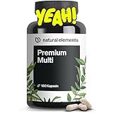 natural elements Premium Multivitamin – 180 hochdosierte Komplex-Kapseln – wertvolle Vitamine A-Z – Premium-Rohstoffe – mit Bioaktiv-Formen – ohne unnötige Zusätze – laborgeprüfte Qualität