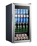 Kalamera Getränkekühlschrank, Bierkühlschrank mit Touch Control Panel, Kühlzone 3-18°C, Flaschenkühlschrank 86 Liter, blaue LED Beleuchtung, 41 dB, KRC-80BV