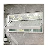 ZHANGshouf Kellerfenster aus weißer Aluminiumlegierung – Isoliertes, flächenbündiges Kippfenster für Badezimmerlüftung, energieeffizient, 60 x 40 cm, offenes Design