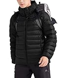 Pioneer Camp Winterjacke Herren Daunenjacke Leicht Primaloft Gefüttert Steppjacke Warm Winddicht Outdoorjacke mit Reißverschlusstaschen(Black;M)