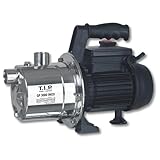 T.I.P. Edelstahl Gartenpumpe GP 3000 INOX - Leistungsstarke 550 W Pumpe mit 2950 l/h Leistung und thermischer Überlastschutz - Robustes, korrosionsbeständiges Pumpengehäuse, 30111