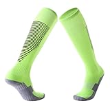 Fußball Stutzen Overknee: Profi-Sport Socken mit Polsterung dicke Strümpfe, rutschfeste Fußballsocken für Erwachsene, Mannschaftssportsocken Sportsocken 43 46 (Army Green, One Size)