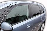 J&J AUTOMOTIVE | Windabweiser Passend Für Meriva A 2003-2010, Heko Regenabweiser, Schwarz, Getönt, Set 4-Teilig, Vorne und Hinten, Aerodynamisch, Einfache Montage, Befeistigung mit Clips