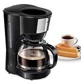 MPM Kompakte Filterkaffeemaschine MKW-12 – Kaffeemaschine mit 1,25 Liter Glaskrug - 30-Sekunden-Tropfstopp - Automatische Abschaltung - Wärmehalteplatte