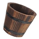 Toyvian Blumentopf aus Holz drinnen außen für Zimmerpflanzen Pflanzentopf Pflanzgefäße für Freilandpflanzen Fasspflanzer Gemüsepflanzbehälter Kartoffelpflanzer hölzern