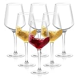 6er-Set Weißweingläser 435 ml Weingläser Set für Weißwein & Aperitif, Moderne Weißweinkelch aus Kristallglas, Spülmaschinenfest Langlebi & Dicker, Stoßfest und Ein Weinglas mit Einem Schönen Klang