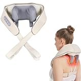 Nackenmassagegerät, 6D Shiatsu Massagegerät Schulter Rückenmassagegerät mit 42°C Wärmetherapie, 2 Modi 3 Intensitätsstufen Tragbar Elektrisches Massagegerät für Nacken, Schulter, Rücken