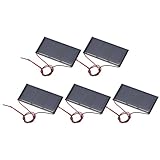 QUARKZMAN 5 Stück 1.5V 0.24W 160mA Mini Solarpaneele Kleine Polykristalline Solarzellen Mit 2 Kabeln Für DIY Elektrospielzeug Materialien Ladegerät 60mm x 30mm