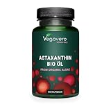 BIO Astaxanthin hochdosiert | Natürlicher Rohstoff aus der EU – schonende CO2-Extraktion | Vegan | Alge + organic Olivenöl | Laborgeprüft | 60 Kapseln | Deutsche Produktion von Vegavero®