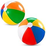 JOYIN 2 Stück Dia 20'/50cm Beach Ball Wasserball aufblasbar, große Regenbogen-Strandbälle, Wasserball Kinder und Erwachsene Sommer-Pool-Party-Spielzeug, Strandspielzeug, Party Favors