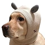 Hunde Mütze, Warme Strickmütze Wintermütze für Hunde, Lärmschutz zur Linderung von Angstzuständen und zur Beruhigung von Haustieren