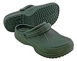 Clogs Gartenschuhe Badeschuhe Pantoletten - geschlossen - (Army, eu_Footwear_Size_System, Adult, Numeric, Wide, Numeric_43)