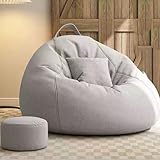 Übergroßer Sitzsack aus Memory-Schaum mit Fußhocker, hoher Rückprallkomfort für Erwachsene und Jugendliche, perfektes Loungesofa zur Entspannung