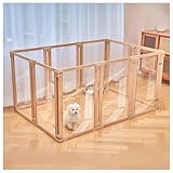 Wurfkiste für Welpen, Welpenauslauf mit Verstellbare Tür, Hundelaufstall mit rutschfest Fußpads, Welpenlaufstall, Welpen-Wurfbox für bis mittelgroße Hunde(10 Pieces)