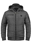 Blend BHBoris Herren Jacke Winterjacke Steppjacke gefüttert mit Kapuze Reißverschlusstaschen Rippbündchen Regular fit, Größe:L, Farbe:Granite Teddy (75127)