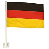 EM 2024 - Robuste Deutschlandflagge fürs Auto 'Nations' Inklusive Halterungs-Clip 45x29 cm Fanartikel Autofahne