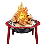 ZJFHEYUO Tragbare Feuerschale für den Außenbereich, Holzfeuerstelle, Heizbecken, Grillpfanne